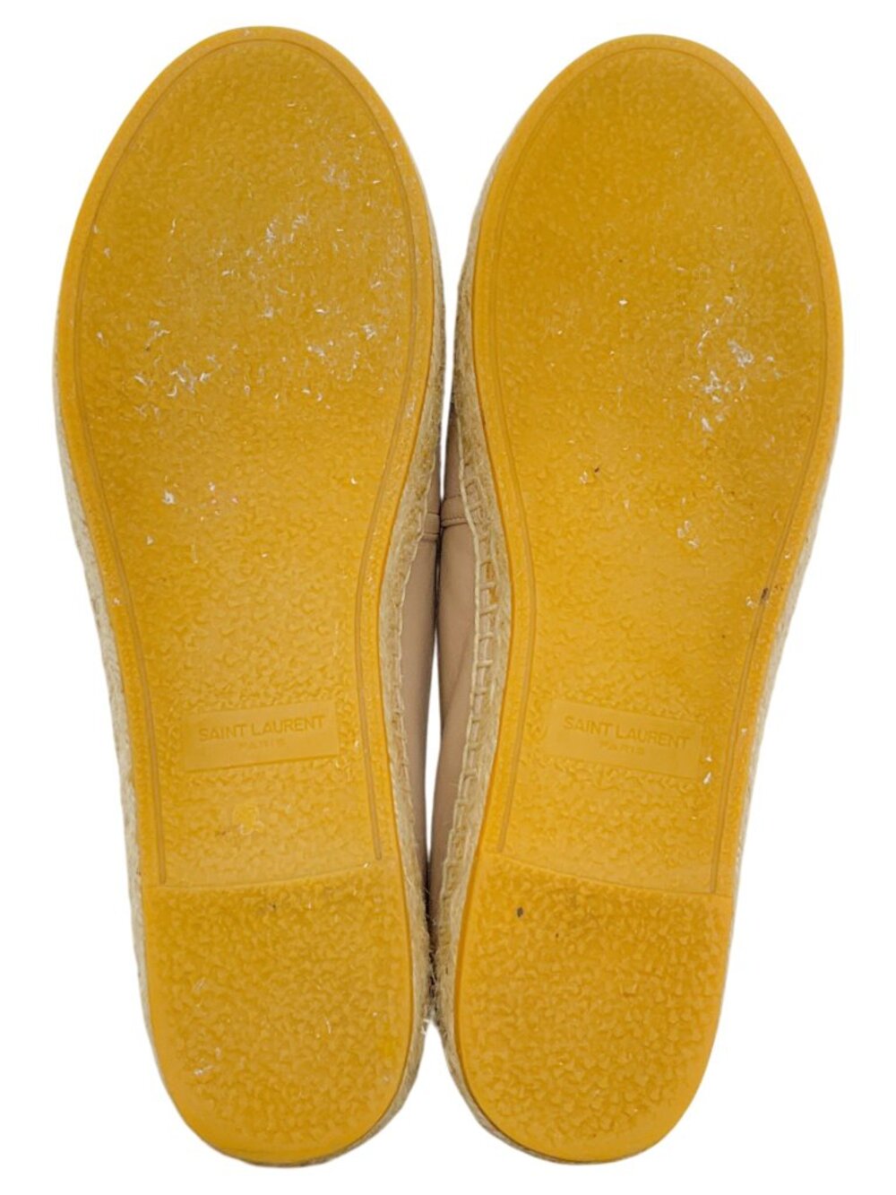 Yves Saint Laurent Rose Poudre Leather Flat Espadrilles - Picture 8 of 9